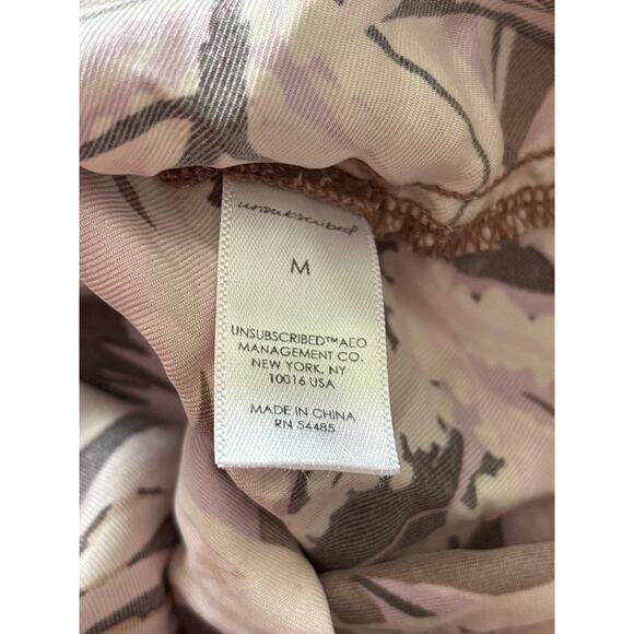 Unsubscribed Women's Size Medium Floral Off The Shoulder Silk Casual Blouse Tops - Picture 7 of 11